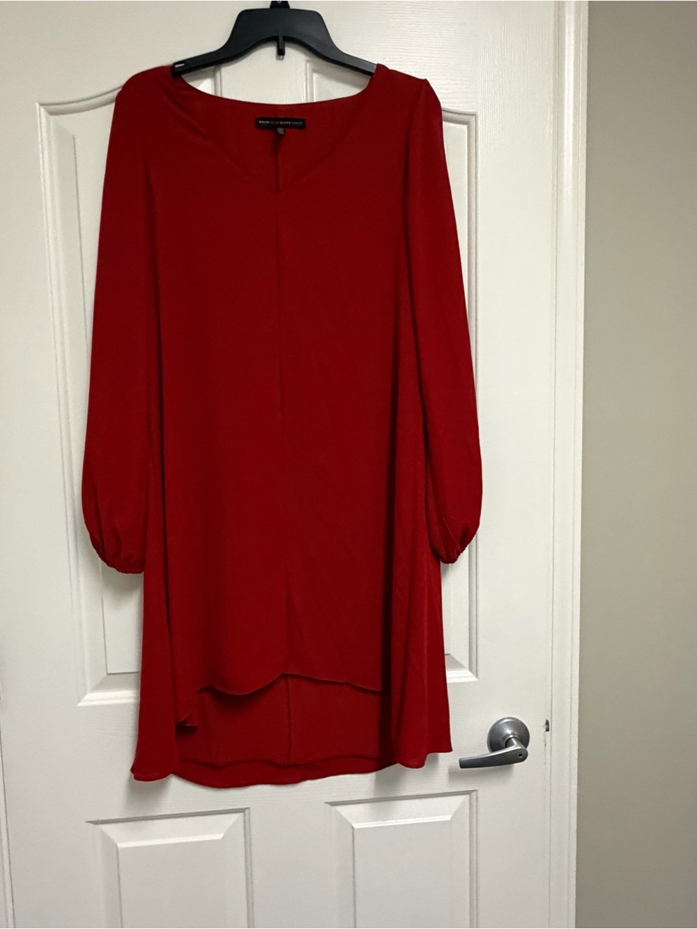 White House Black Market orange/red color Long Sleeve Tunic Dress